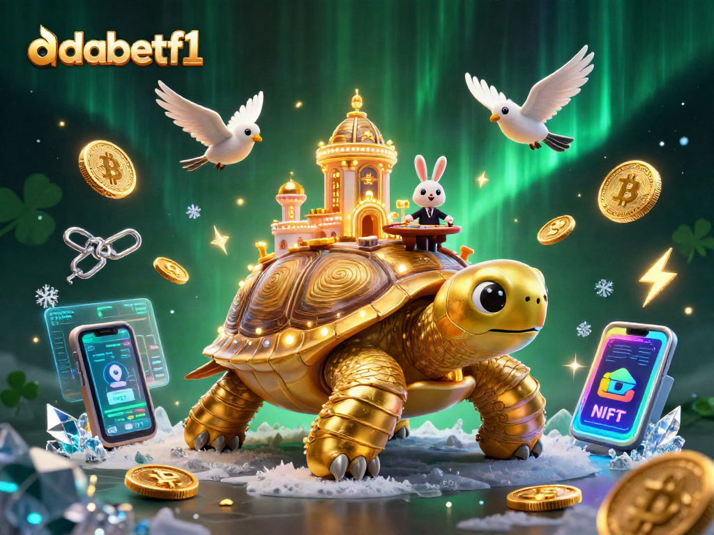Engage in thrilling crypto gaming experiences at dabetf1 with vibrant 3D illustration.