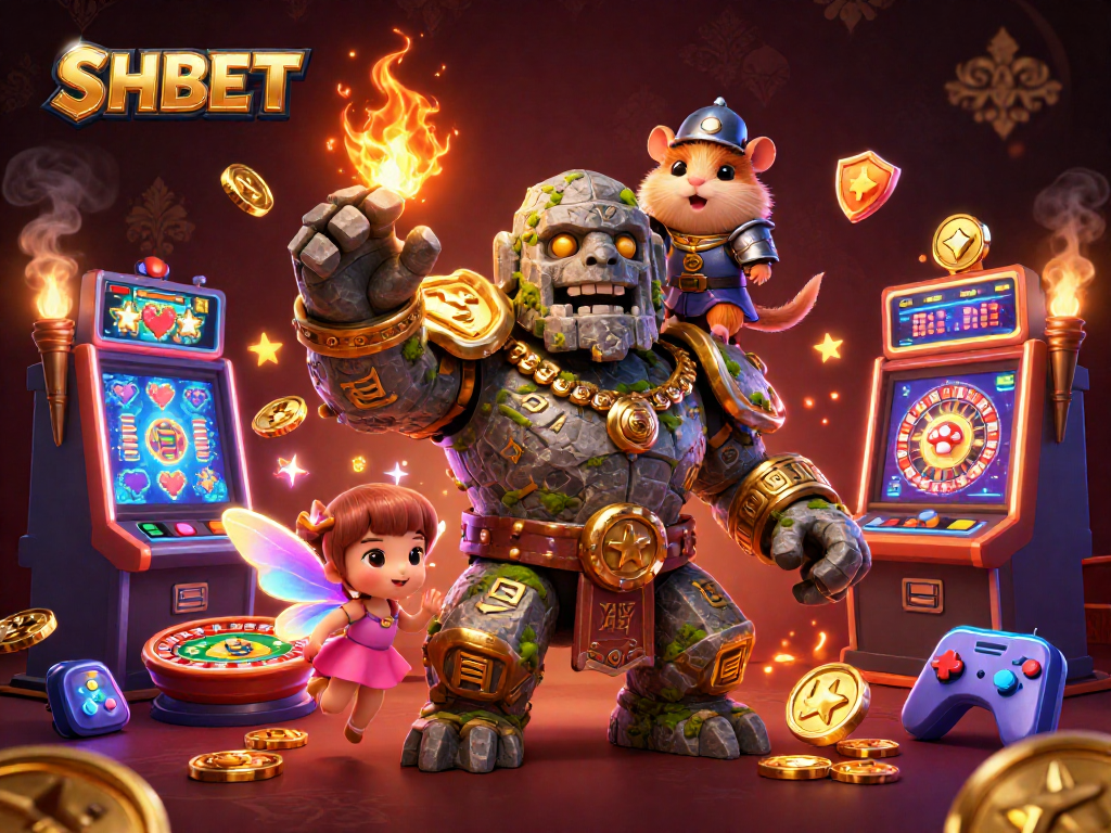 Engage in thrilling gaming adventures at SHBET featuring dynamic characters and vibrant casino elements.