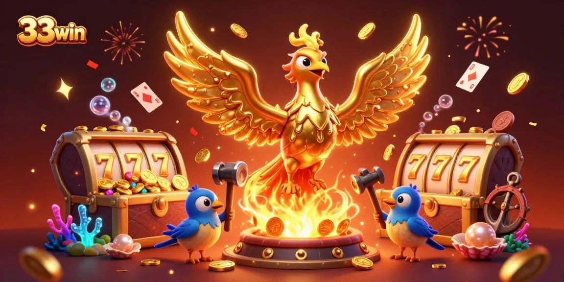 Experience thrilling jackpots with 33win in this stunning casino illustration.