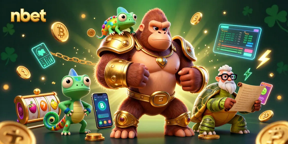 Experience the adventure of nbet with bold characters, dazzling coins, and vibrant casino elements.