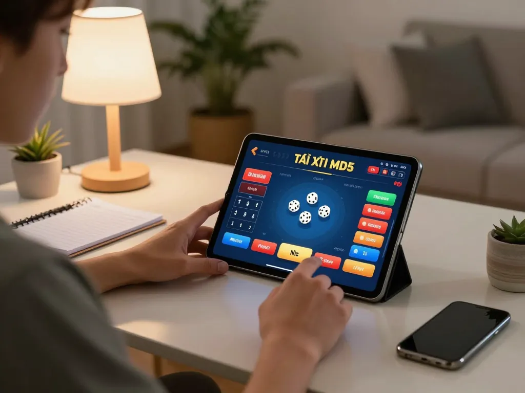 Engaging gameplay on taixiumd51 with a player using a tablet at home