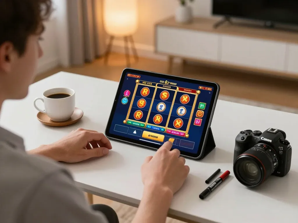 Play sun win slots enthusiastically from home with tablet and strategy notes