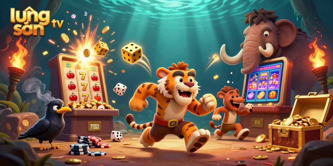 Experience thrilling gaming action with lương sơn tv in a vibrant prehistoric casino scene.