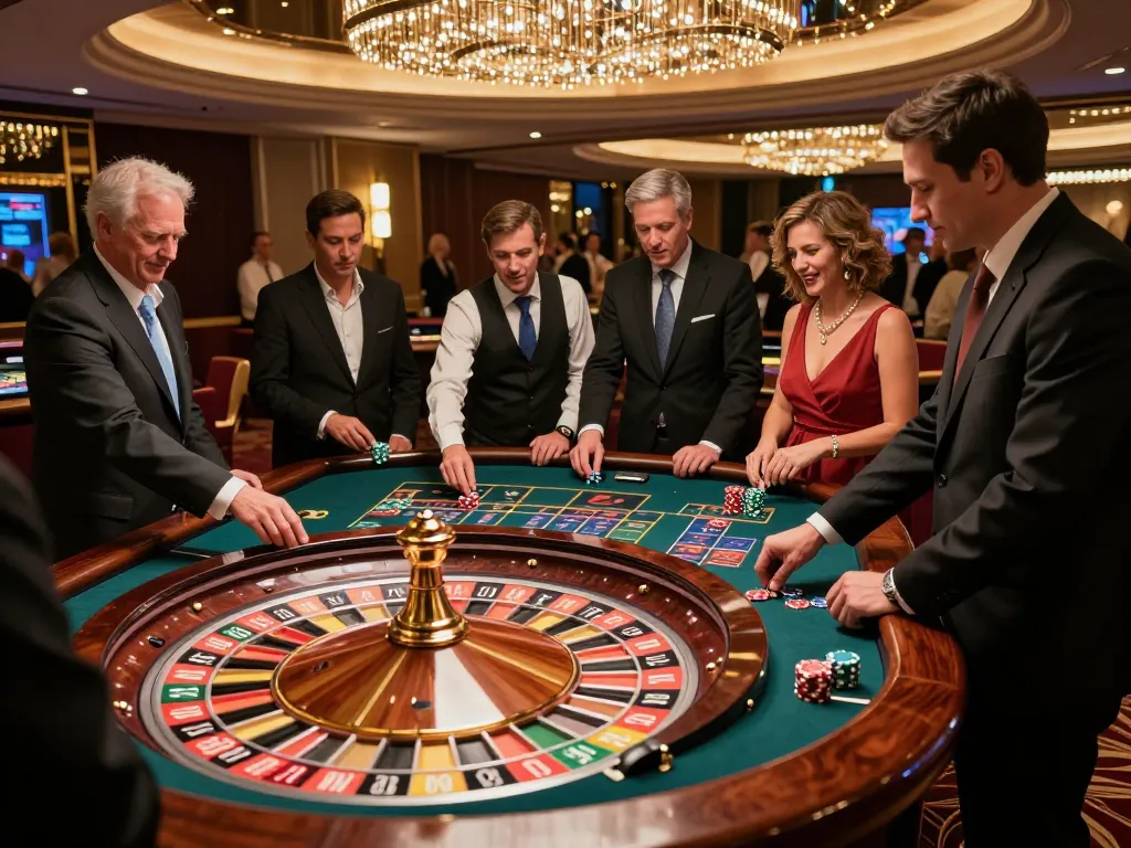 Watch the excitement at Go88's roulette table as players bet on a spinning wheel in a luxurious casino