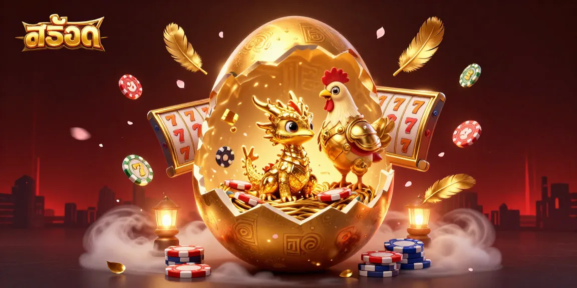 Experience สล็อต action with a golden dragon, poker chips, and dynamic slot game elements.