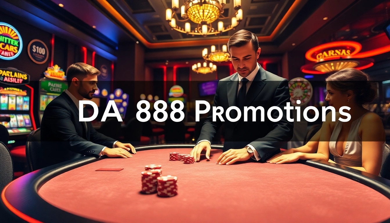 Players enjoy high-stakes poker at DA 88, surrounded by vibrant casino elements.