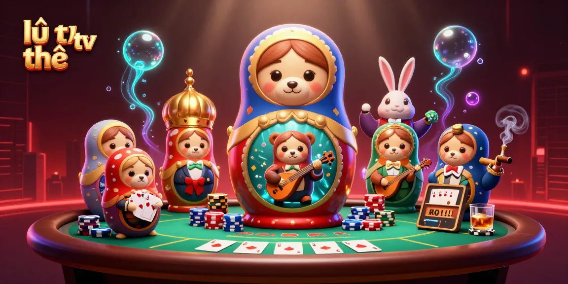 Engage with lẩu thái tv's vibrant gambling scene featuring playful bear dealers and lively casino elements.