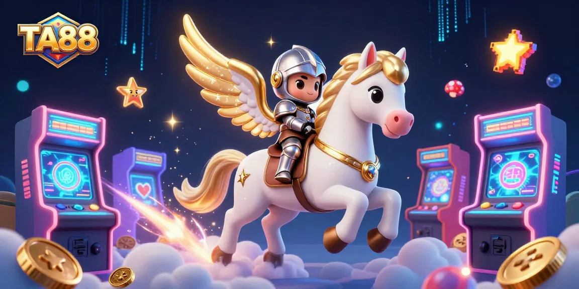 Engage with TA88 through this vibrant 3D illustration showcasing celestial gaming elements and magical effects.