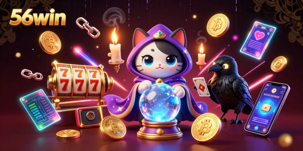 Experience winning thrills at 56win with vibrant slot games, mystical characters, and crypto elements.