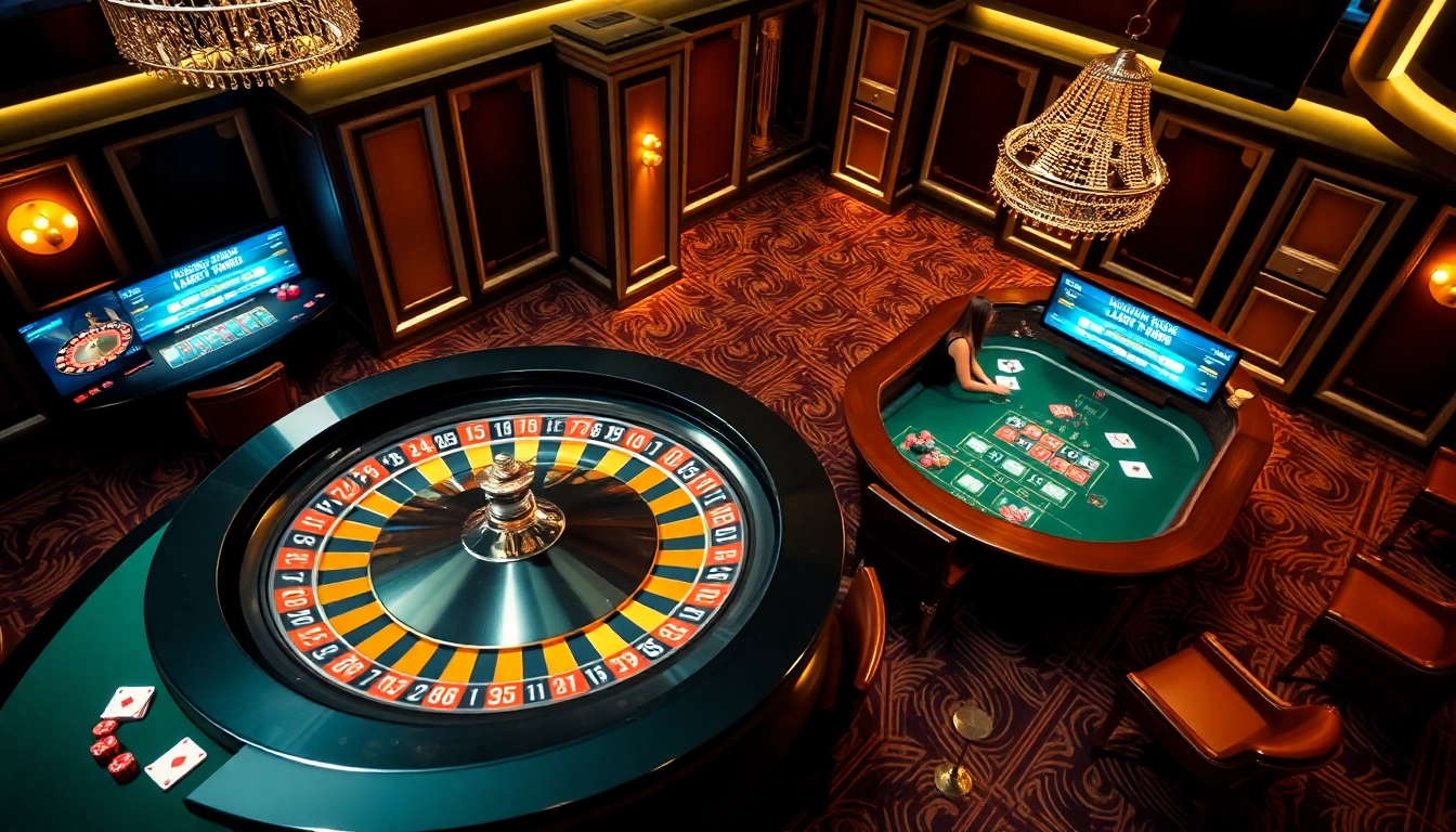 Engage with exciting casino action at Link TX88, featuring roulette, poker tables, and vibrant gameplay.