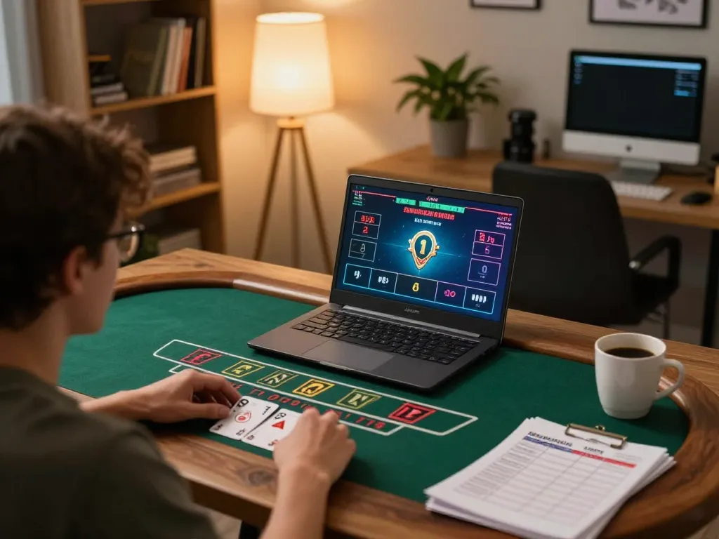 Engaging player immersed in live dealer blackjack on BL555.COM, highlighting an exciting online gaming experience