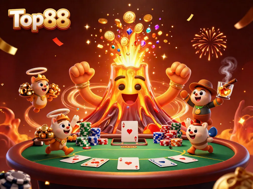 Experience thrilling wins with Top88's golden volcano and treasure-filled adventure.