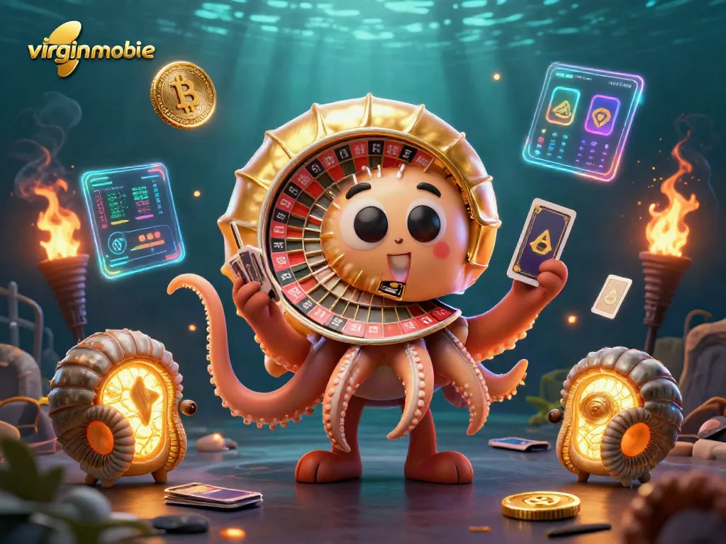 Experience thrilling gameplay with virgin-mobile at a vibrant casino illustration depicting a nautilus roulette.