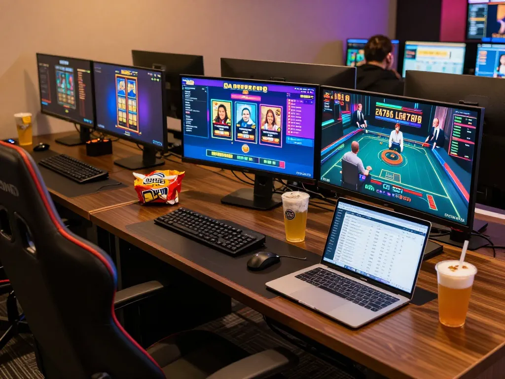 CWIN online gaming setup featuring live dealer and slot games in an inviting atmosphere.