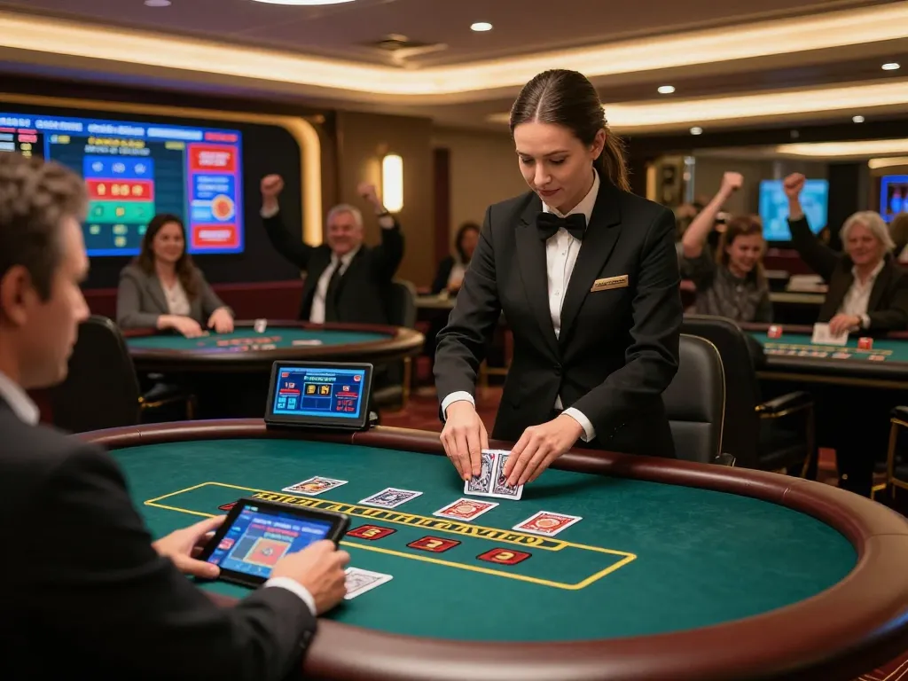Engaging live blackjack gameplay at J188 com with vibrant tablet interface.