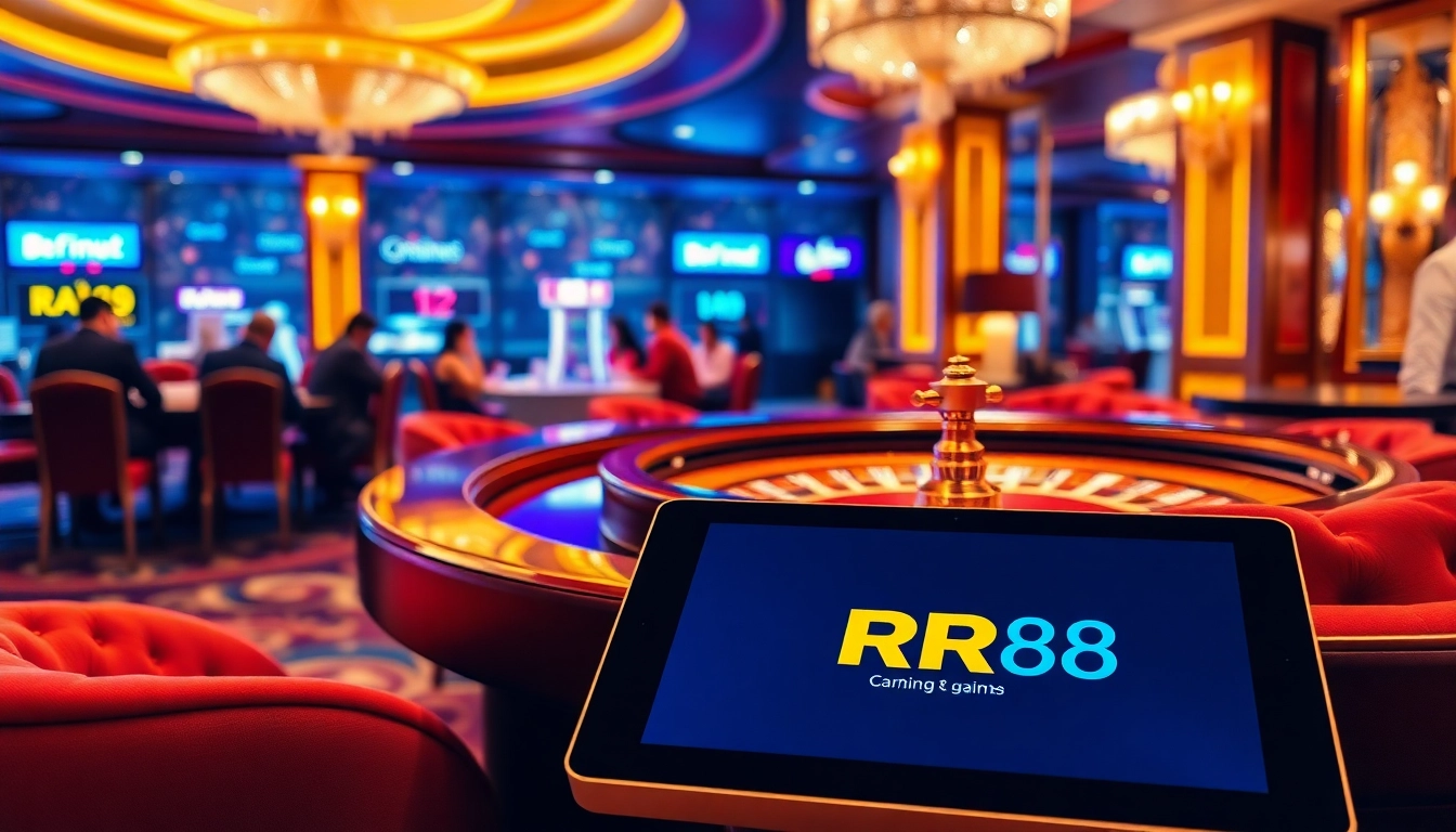 Experience the excitement of RR88 with engaging gameplay at a luxurious casino table.