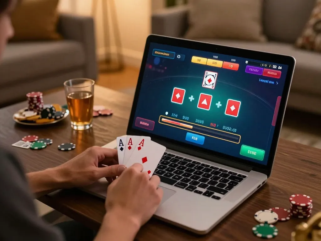 KONG 88 gameplay on laptop showcasing a thrilling blackjack bet, with aces in hand.