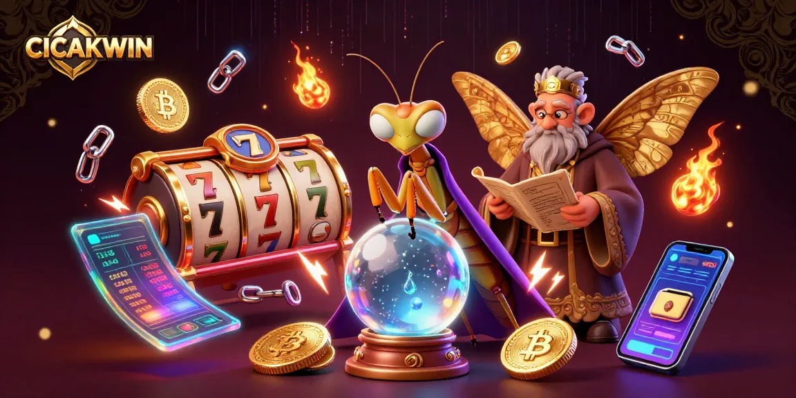 Win big at CICAKWIN with exciting slot games and captivating characters in a vibrant casino scene.