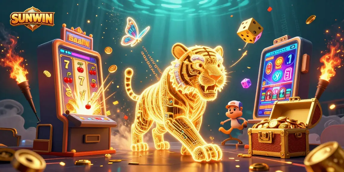 SUNWIN offers an electrifying casino experience with a vibrant golden tiger and jackpot excitement.