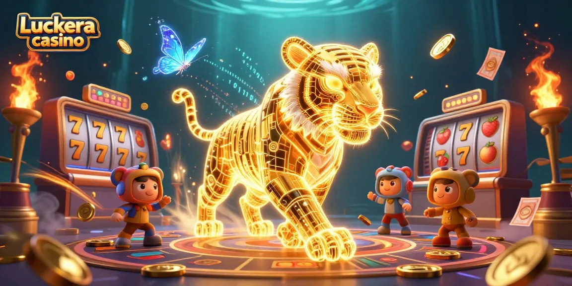 Experience the thrill of gaming at Luckera casino with vibrant 3D illustration of epic casino elements.